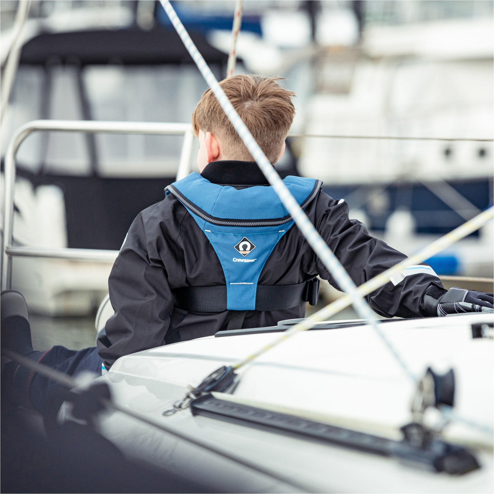 2026 Crewsaver Junior Crewfit 150N Lifejacket Auto With Harness 9705BA - Blue